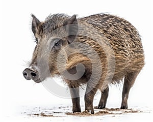 photo of bushpig isolated on white background. Generative AI