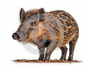 photo of bushpig isolated on white background. Generative AI