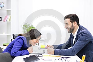Photo of business partner make a deal in the office.