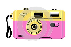 Photo Camera as Bright Item from Nineties Vector Illustration