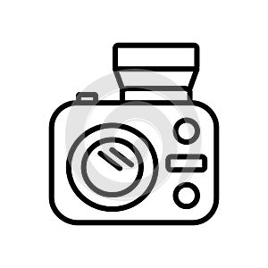 Photo Camera Flash icon vector isolated on white background, Photo Camera Flash sign , linear and stroke elements in outline style