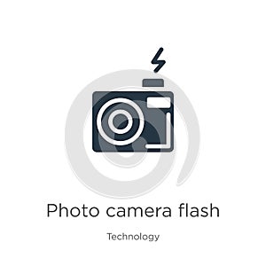 Photo camera flash icon vector. Trendy flat photo camera flash icon from technology collection isolated on white background.