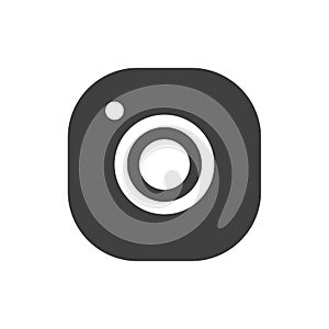 Photo camera flat icon, focus sign logo - vector