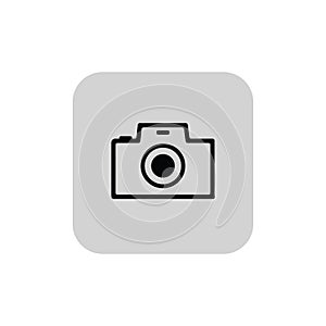 Photo camera flat icon logo, focus sign - vector