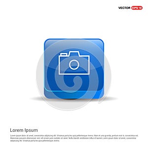 Photo camera icon - 3d Blue Button