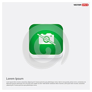 Photo camera icon Green Web Button
