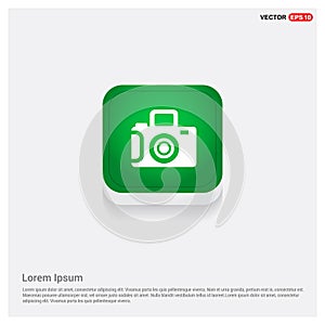 Photo camera icon Green Web Button