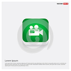 Photo camera icon Green Web Button