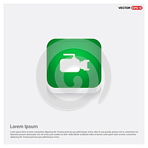 Photo camera icon Green Web Button