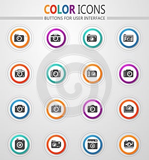 Photo camera icon set