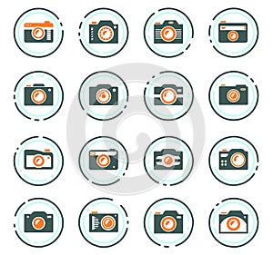 Photo camera icon set