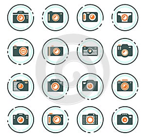 Photo camera icon set