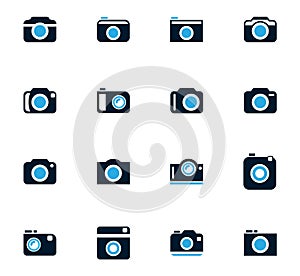 photo camera icon set