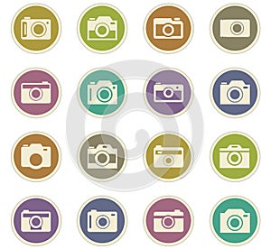 Photo camera icon set