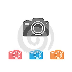 Photo Camera icon set vector Photography flat sign symbols logo illustration isolated on white background beautiful