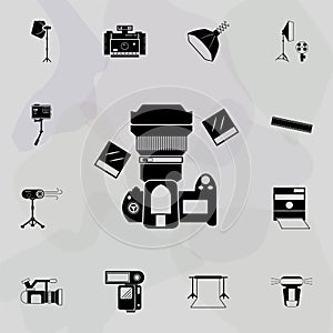photo camera icon. Universal set of equipment photography for website design and development, app development