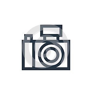 photo camera icon vector from graphic design concept. Thin line illustration of photo camera editable stroke. photo camera linear