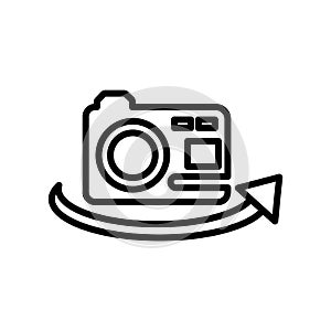 Photo camera icon vector isolated on white background, Photo cam