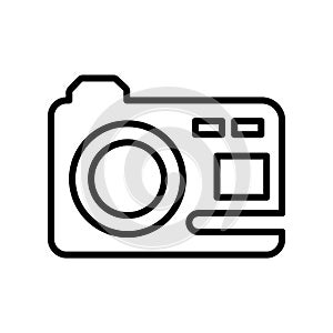 Photo camera icon vector isolated on white background, Photo cam