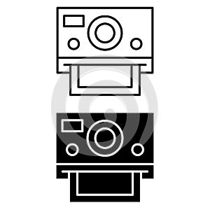 Photo camera icon vector set. Photography studio illustration sign collection. film symbol.