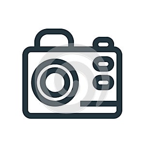 Photo camera icon vector sign and symbol isolated on white background, Photo camera logo concept