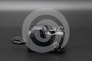 Photo camera plastic black lens