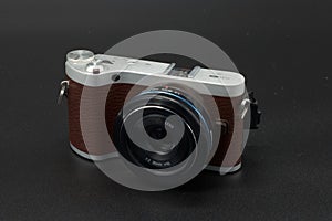 Photo camera plastic black lens