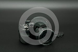 Photo camera plastic black lens photo