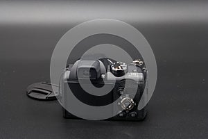 Photo camera plastic black lens photo