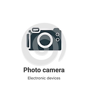 Photo camera vector icon on white background. Flat vector photo camera icon symbol sign from modern electronic devices collection