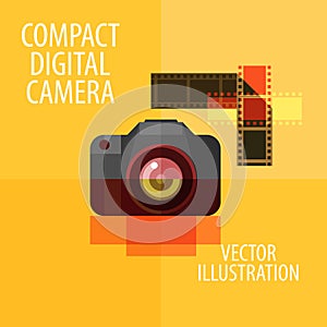Photo camera vector logo design template. digital