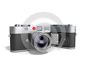 Photo cameras 3d render on white