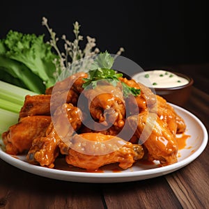 The photo of Buffalo wings plate photo