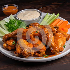 The photo of Buffalo wings plate photo