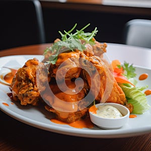 The photo of Buffalo wings plate photo