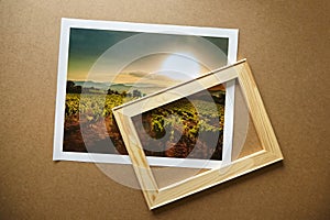 Photo canvas print and wooden stretcher bar