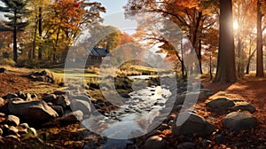 Knoll Autumn Splendor: A Hotorealistic Shot On Canon Eos-1d X Mark Iii photo