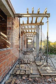 Photo of ceiling formwork construction on support piles