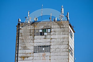 Photo of cellular antennas on the roof