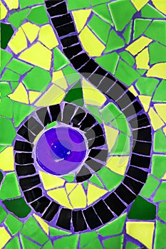 Photo of Ceramic Mosaic Pattern made in the Summer time in Spain