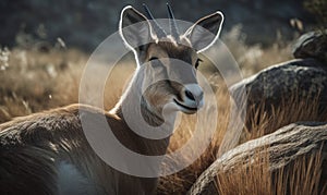 photo of chiru Panthalops hodgsoni also called Tibetan antelope in its natural habitat. Generative AI