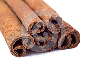 Photo of cinnamon sticks, macro