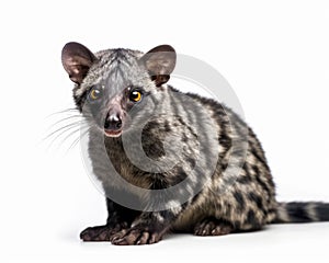 photo of civet cat isolated on white background. Generative AI