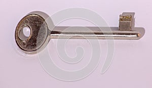 photo of a classic iron interior key normally used for bedroom doors.