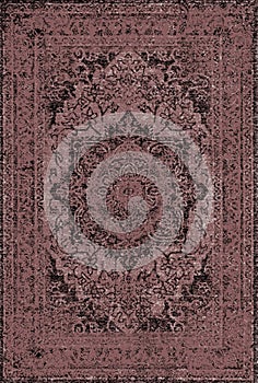 Photo of a classic patterned machine carpet on a white background