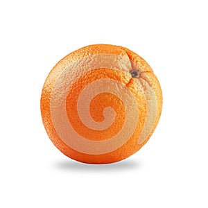 Photo of closeup isolated juicy fruit orange isolated on white background with shadow
