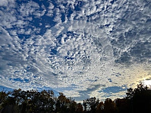 Clouds in the Sky at Sunset in October