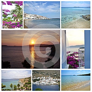 Photo collage of Andros island Greece