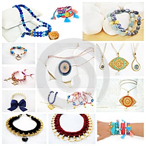 Photo collage of greek jewelry