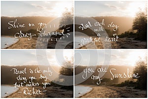 Photo Collage of Handwritten motivational texts